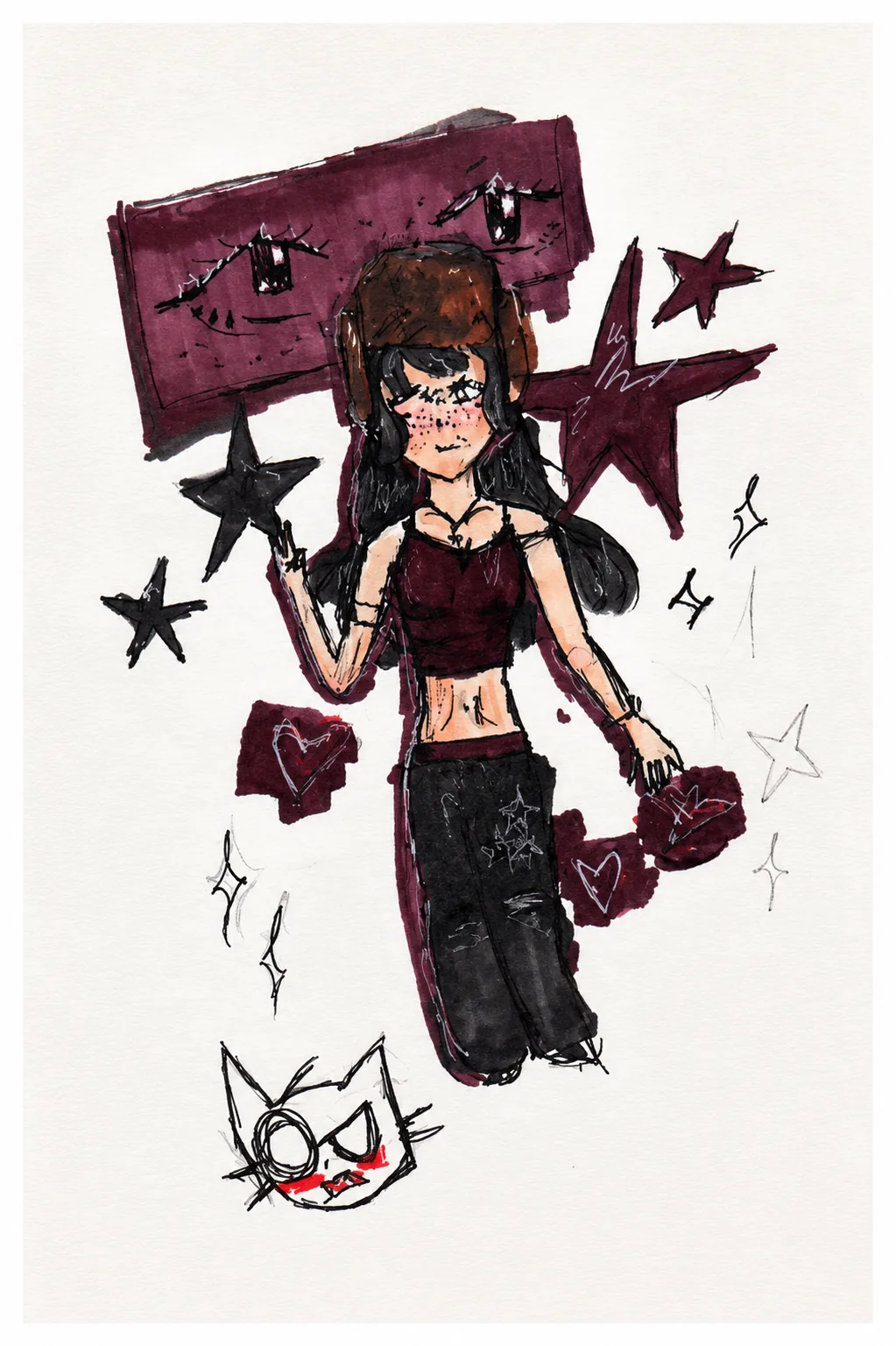 Gothic-Mädchen mit Sternen